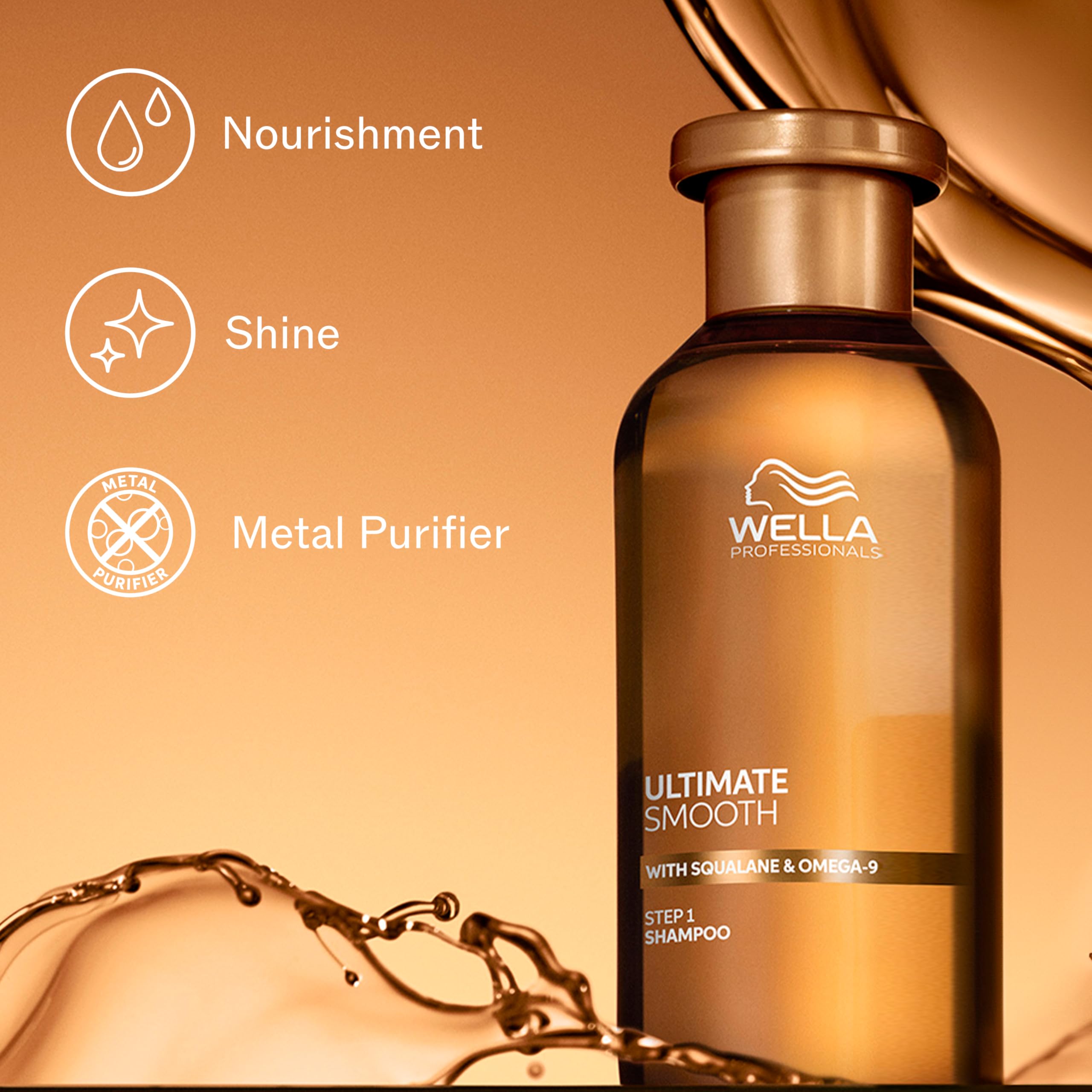 Wella Professionals ULTIMATE SMOOTH Shampoo for Dry, Dull & Frizzy Hair