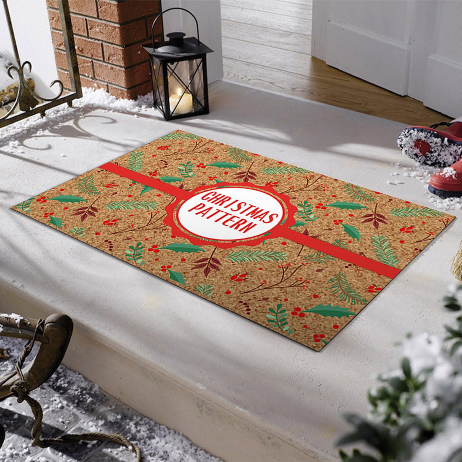 Felpudo de Navidad con varios patrones de dibujos animados para familias, decoración de Año Nuevo, tapete de bienvenida