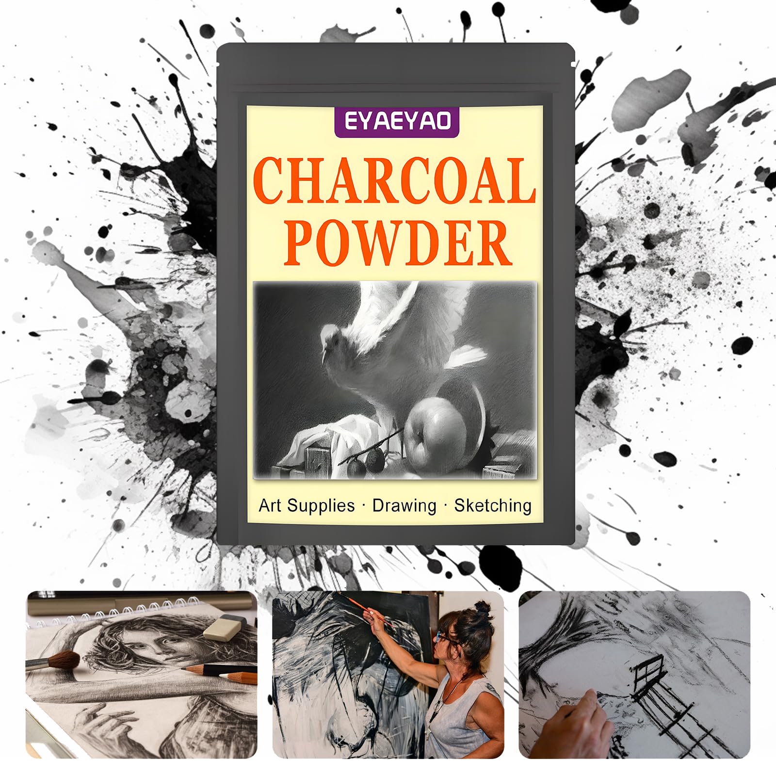 Snapklik.com : Eyaeyao Premium Charcoal Powder For Drawing & Sketching ...