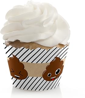 Big Dot of Happiness Party 'Til You're Pooped - Poop Emoji Party Decorations - Party Cupcake Wrappers - Set of 12
