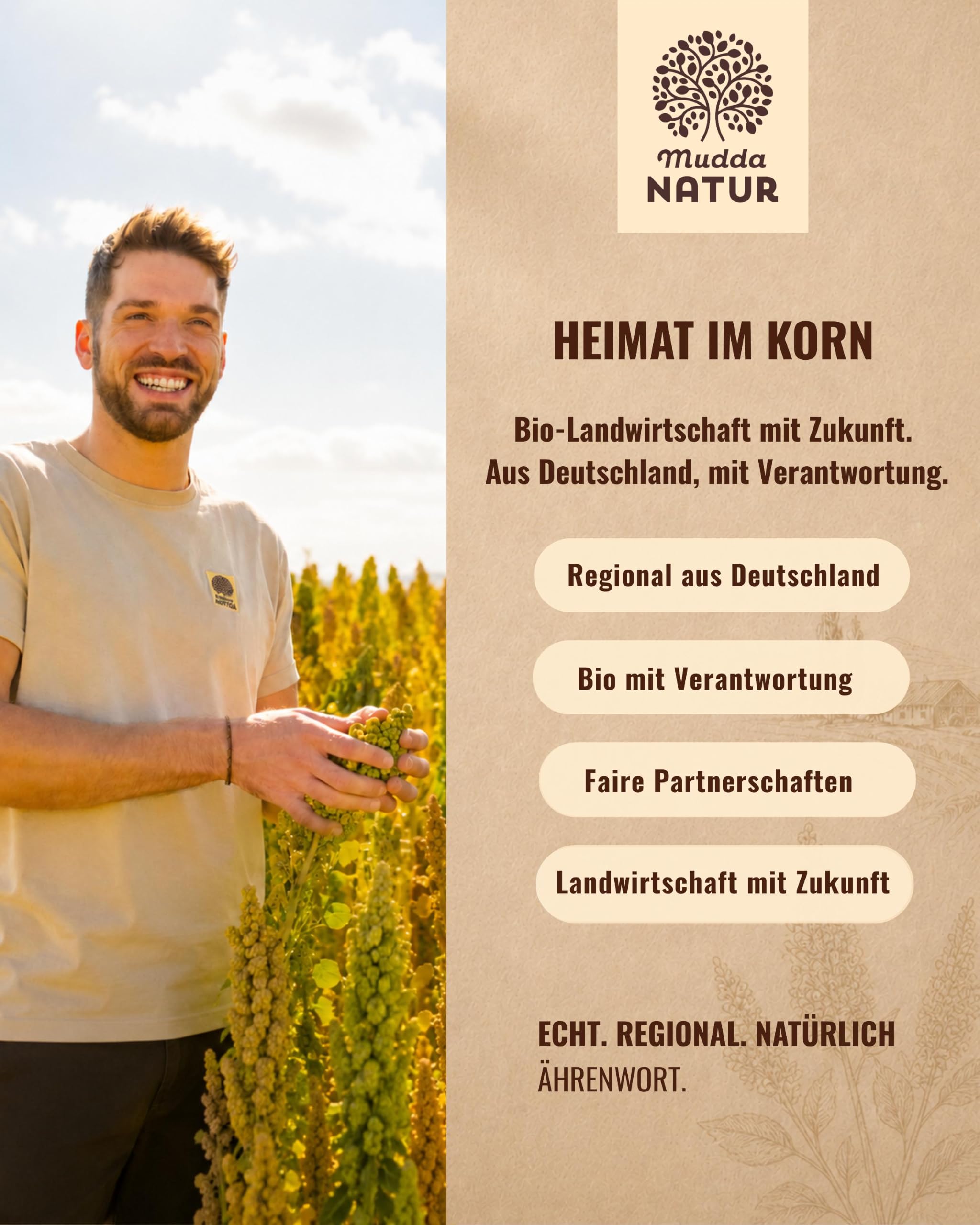 Mudda Natur Bio Quinoa Bites mit Haselnuss – veganer & glutenfreier Snack
