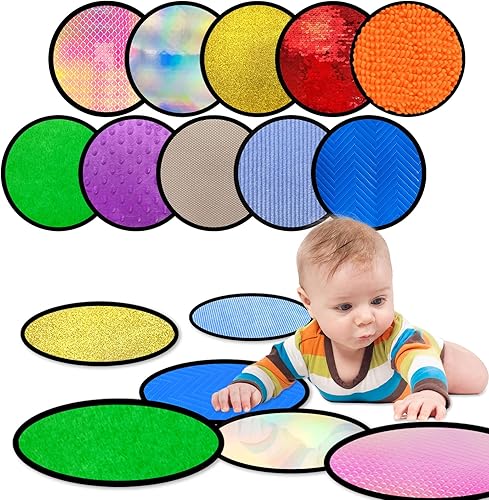Miniatura 1 de Bouiexye 10 juegos de tapetes sensoriales para niños autistas, azulejos sensoriales texturizados, juguetes sensoriales para bebés y niños pequeños