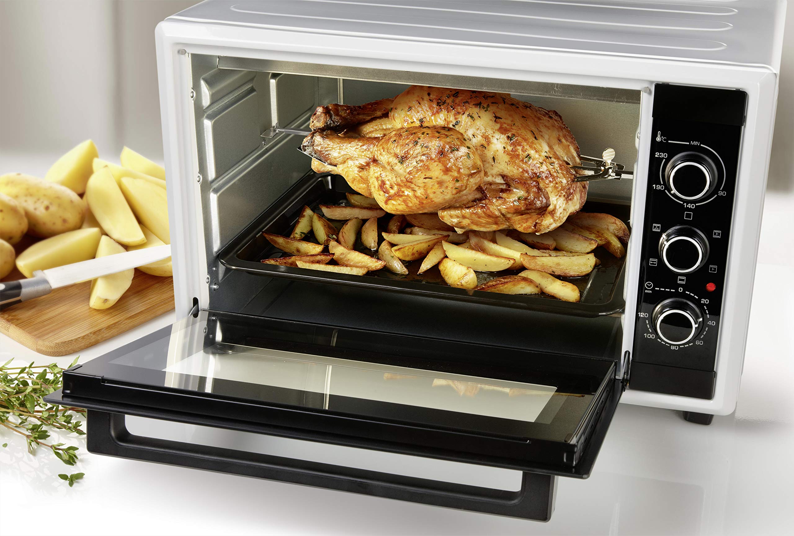Image secondaire de Brandt FC4200MW – Mini four Multifonction – Capacité 42L – Bandeau mécanique – 5 positions de cuisson – Puissance 1800W – 3 grad