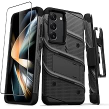 ZIZO Bolt Bundle for Galaxy S23 Case with Screen Protector Kickstand Holster Lanyard - Black