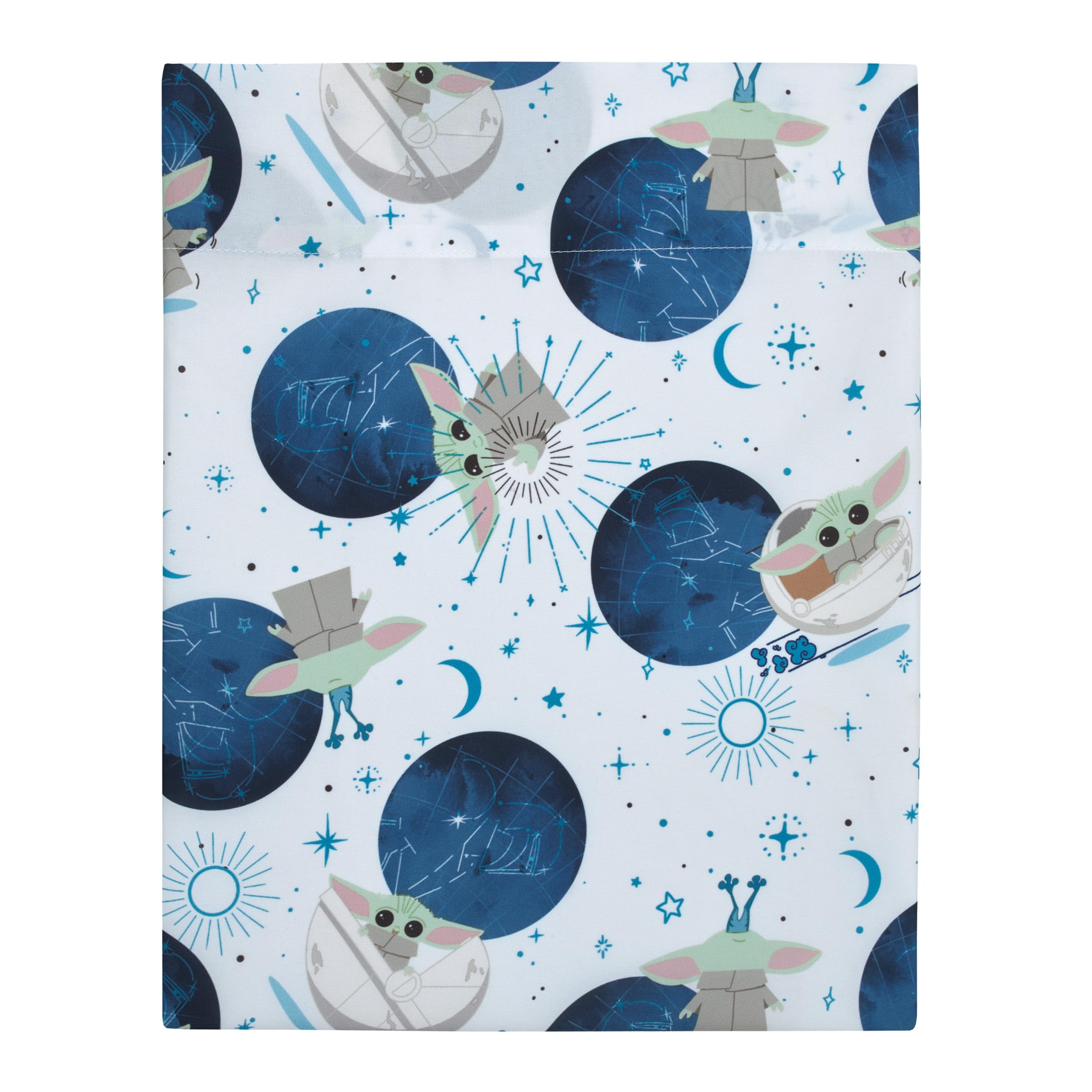 Parure de lit 4 pièces Star Wars The Child Little Bounty Grogu « The Force is Strong with This Child » pour Enfant – Couette, Drap-Housse ajusté, Drap Plat et taie d'oreiller réversible