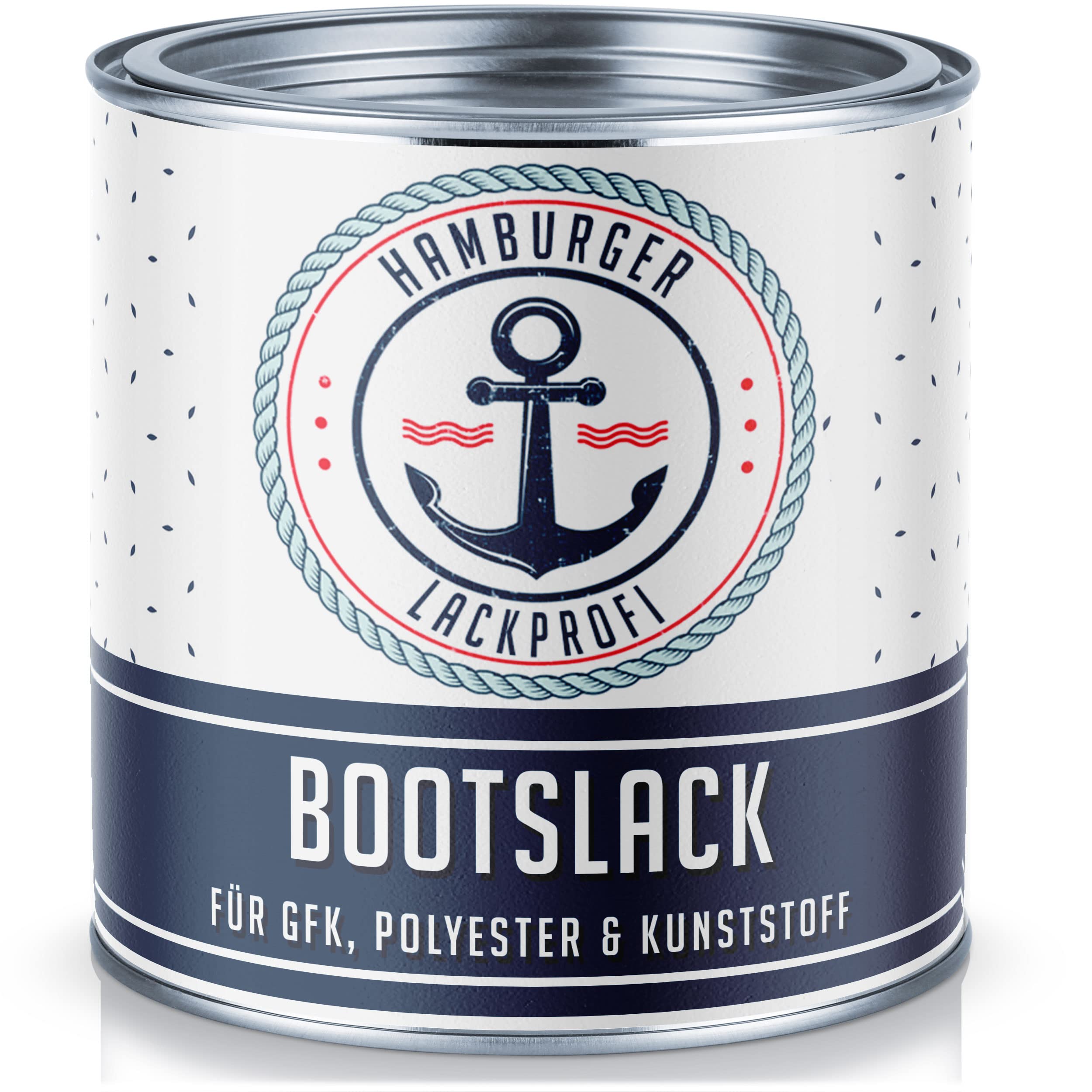 Hamburger Lack-Profi 2K Bootslack GLÄNZEND für GFK, Kunststoff & Polyester Weiß RAL 9010 Yachtlack Yachtfarbe Bootsfarbe