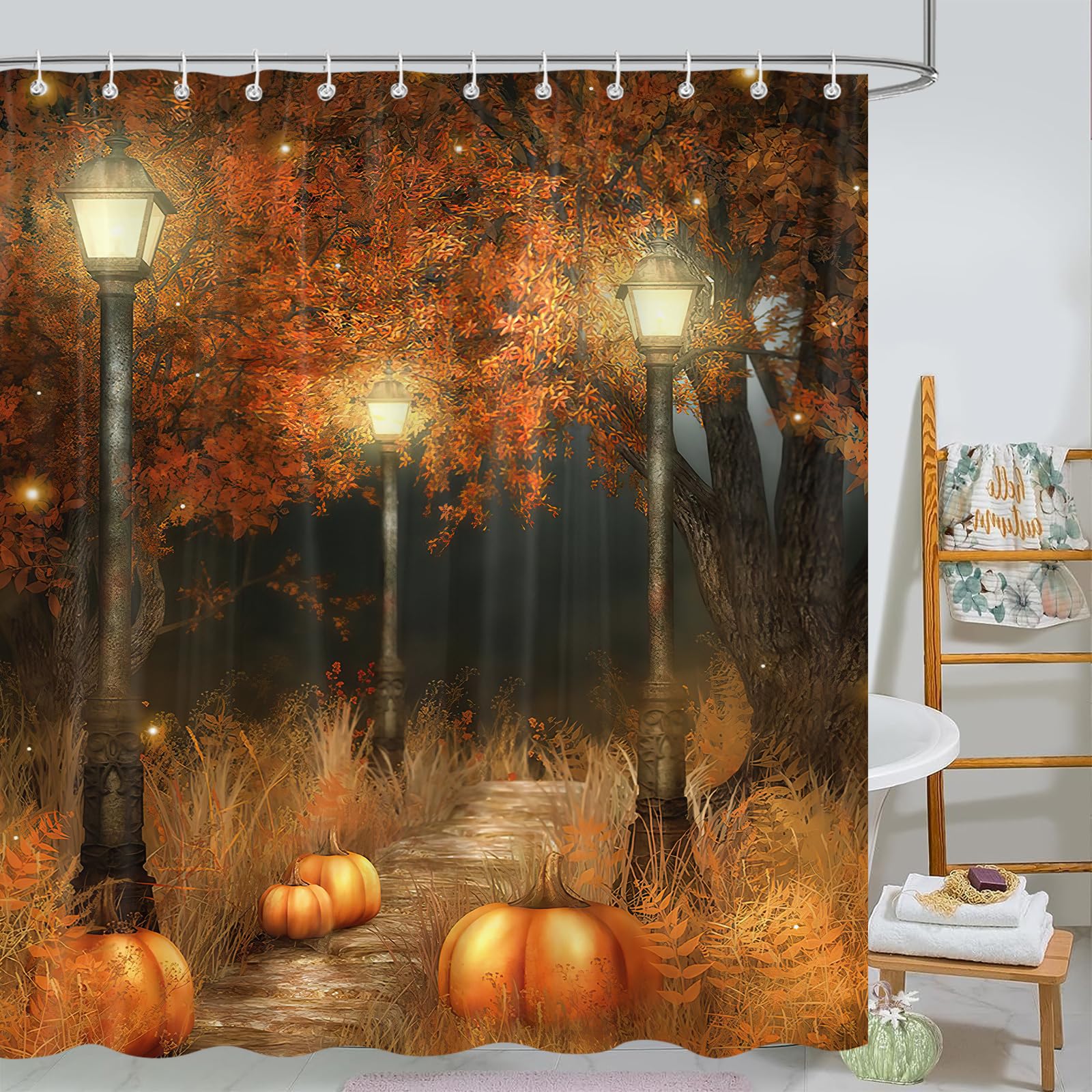 Fall Thanksgiving Shower Curtains for Bathroom, Autumn