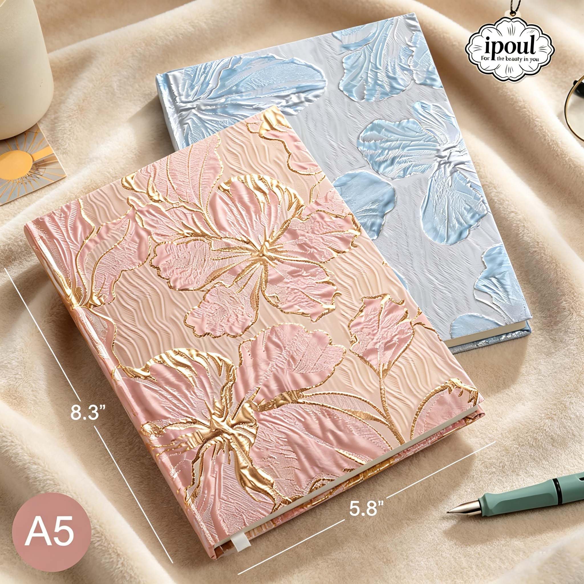 Piękny notatnik w linie, A5 Lily Pink