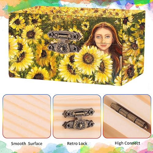 Miniatura 10 de Thyle 48 Pcs Unfinished Small Wooden Box 3.54 x 1.97 x 2.17 Inch Treasure Stash Boxes with Hinged Lid Locking Clasp for DIY Crafts Party Projects