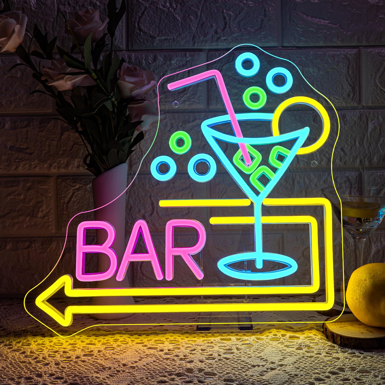 ineonlife Burger Neon Schild für Wand Dekor Dimmbar Hamburge