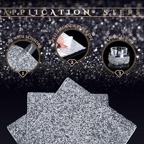 Miniatura 4 de Calcomanías de diamantes de imitación brillantes, diamantes de imitación para manualidades, calcomanías autoadhesivas para automóvil, decoración del