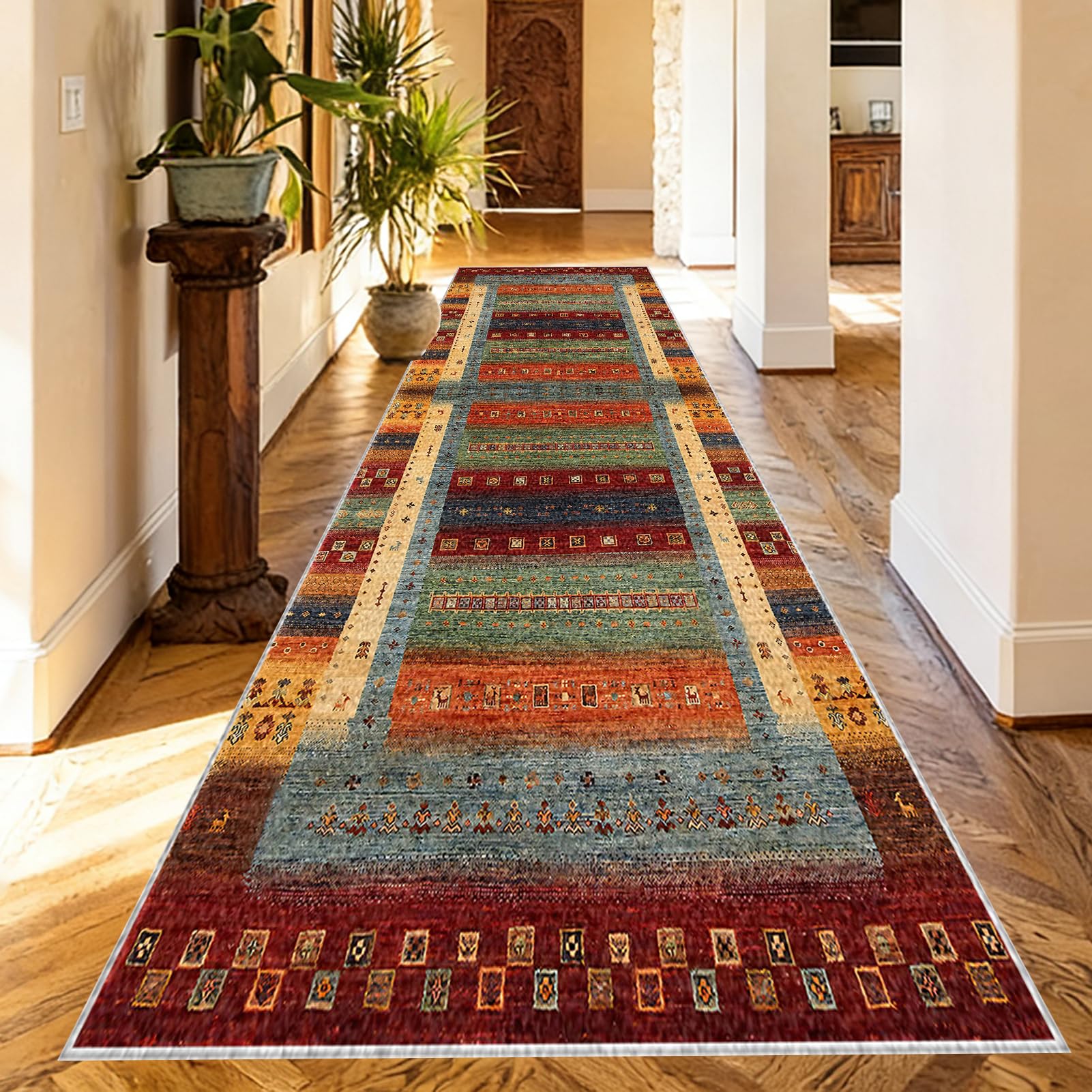 Washable Runner Rugs for Hallway Kitchen Carpet Runners Non Slip Hall Runner Rugs Long Hallway Rug Carpet Floor Mat for Hallway Entryway Laundry Room Living Room Area Rug Narrow Rugs 80 x 180 cm