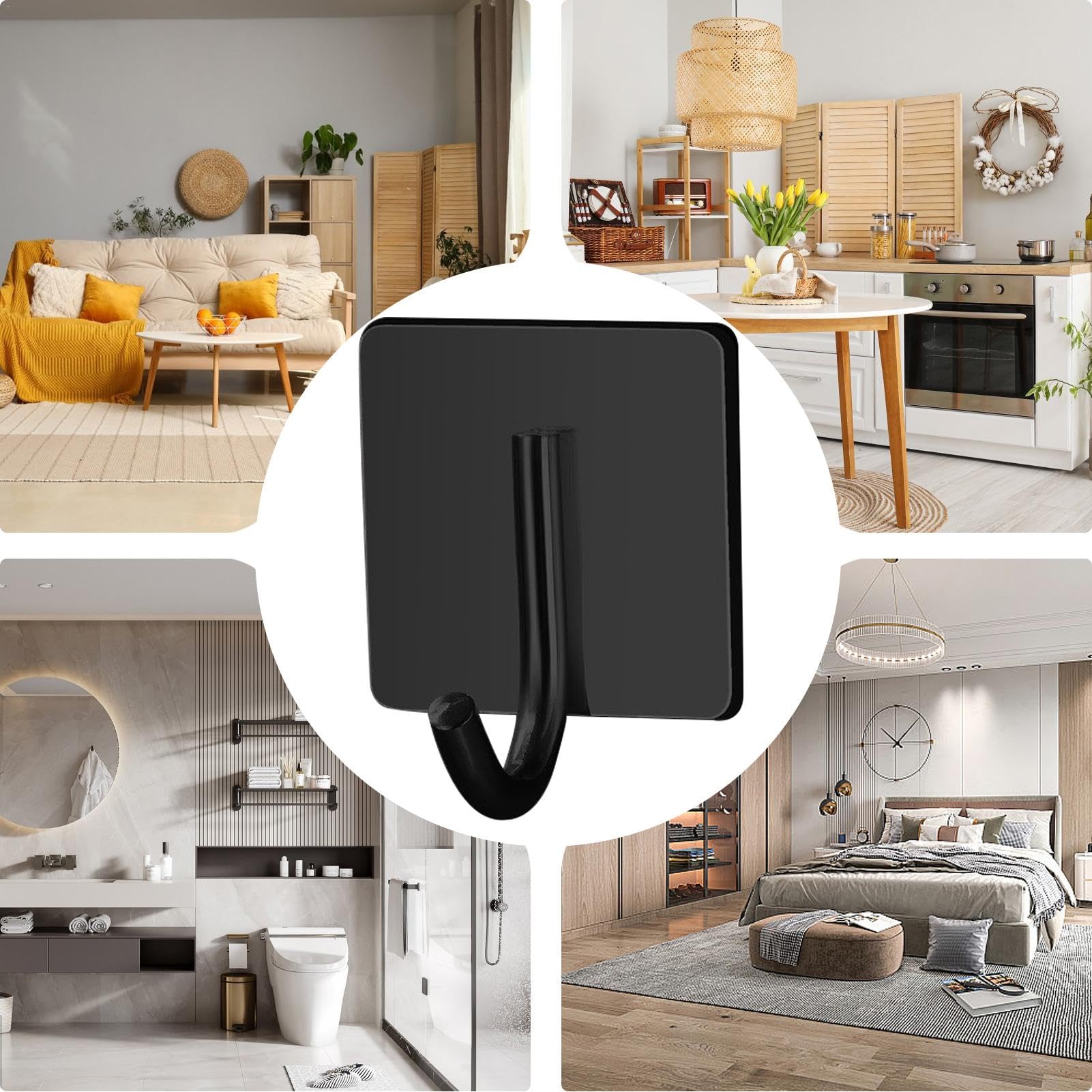 Ganci adesivi - Ganci adesivi per asciugamani | Gancio adesivo | Ganci adesivi | Ganci adesivi | Ganci per strofinacci | Ganci da parete versatili per l'uso in bagno, cucina