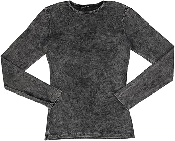 KIKI RIKI Womens Ribbed Stonewash Long Sleeve T-Shirt 27770