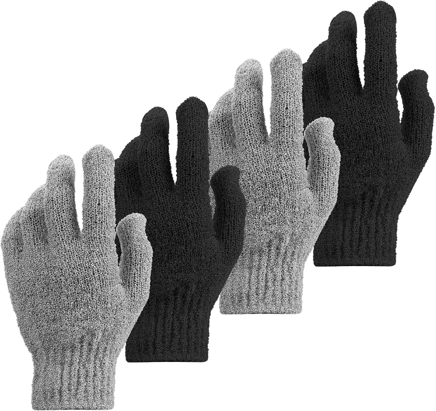 WLLHYF 2 Pairs Exfoliating Gloves Double Sided Shower Gloves Remover