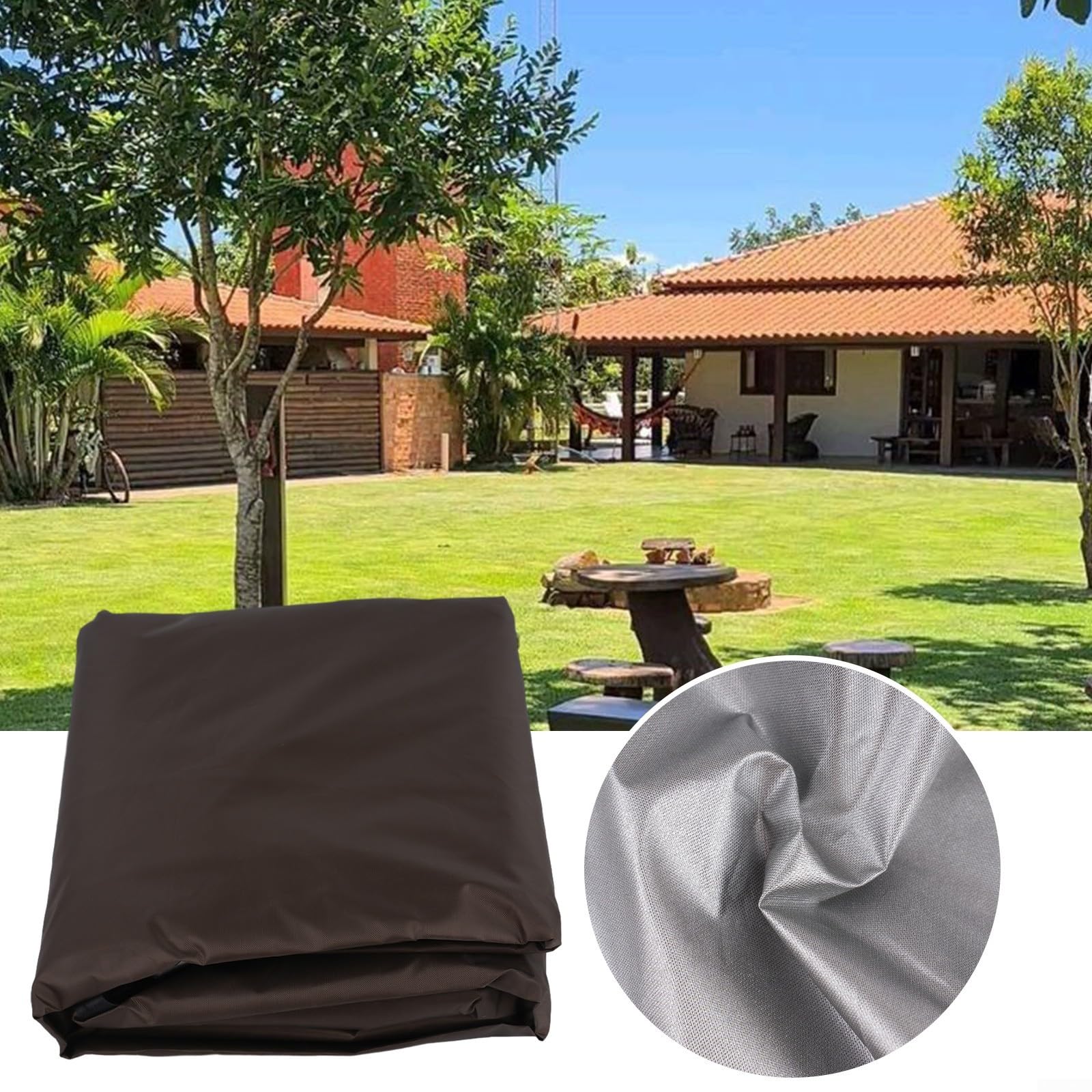 Fodera Cuscino Per Altalena 3 Posti - Impermeabile, 150x150cm, Poliestere 190T - Foto 4