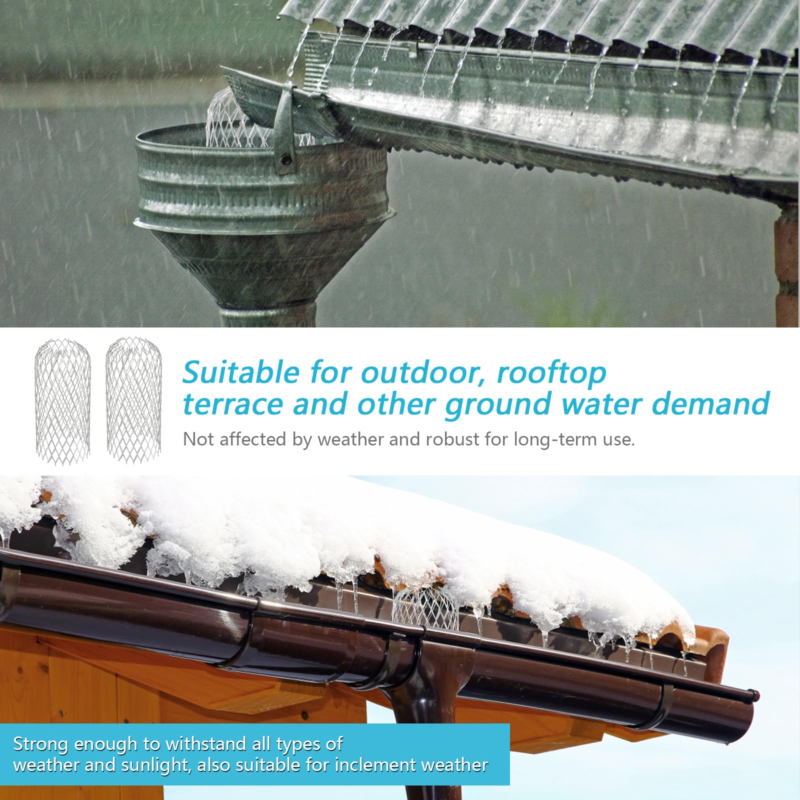 Grilles De Protection Pour Gouttières - 2 Pièces En Acier Inoxydable 304 - Anti-feuilles, Anti-débris, Facile à Poser