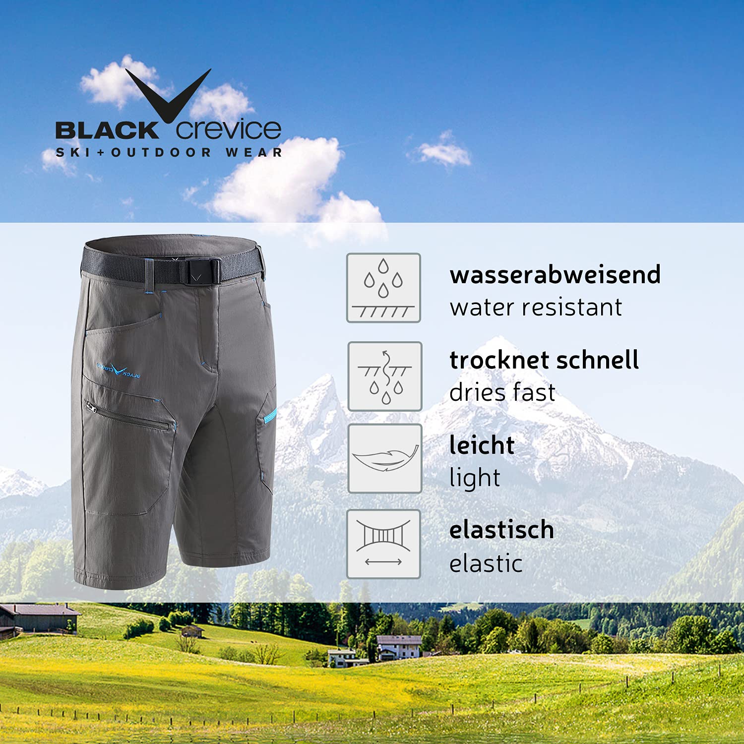 Black Crevice Short de Trekking Homme
