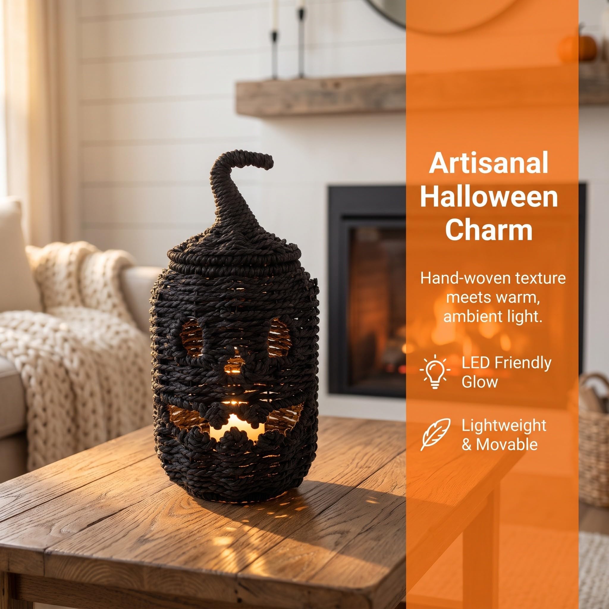 CLISPEED Decoración Festiva Halloween Forma de Calabaza, Pantalla Rústica