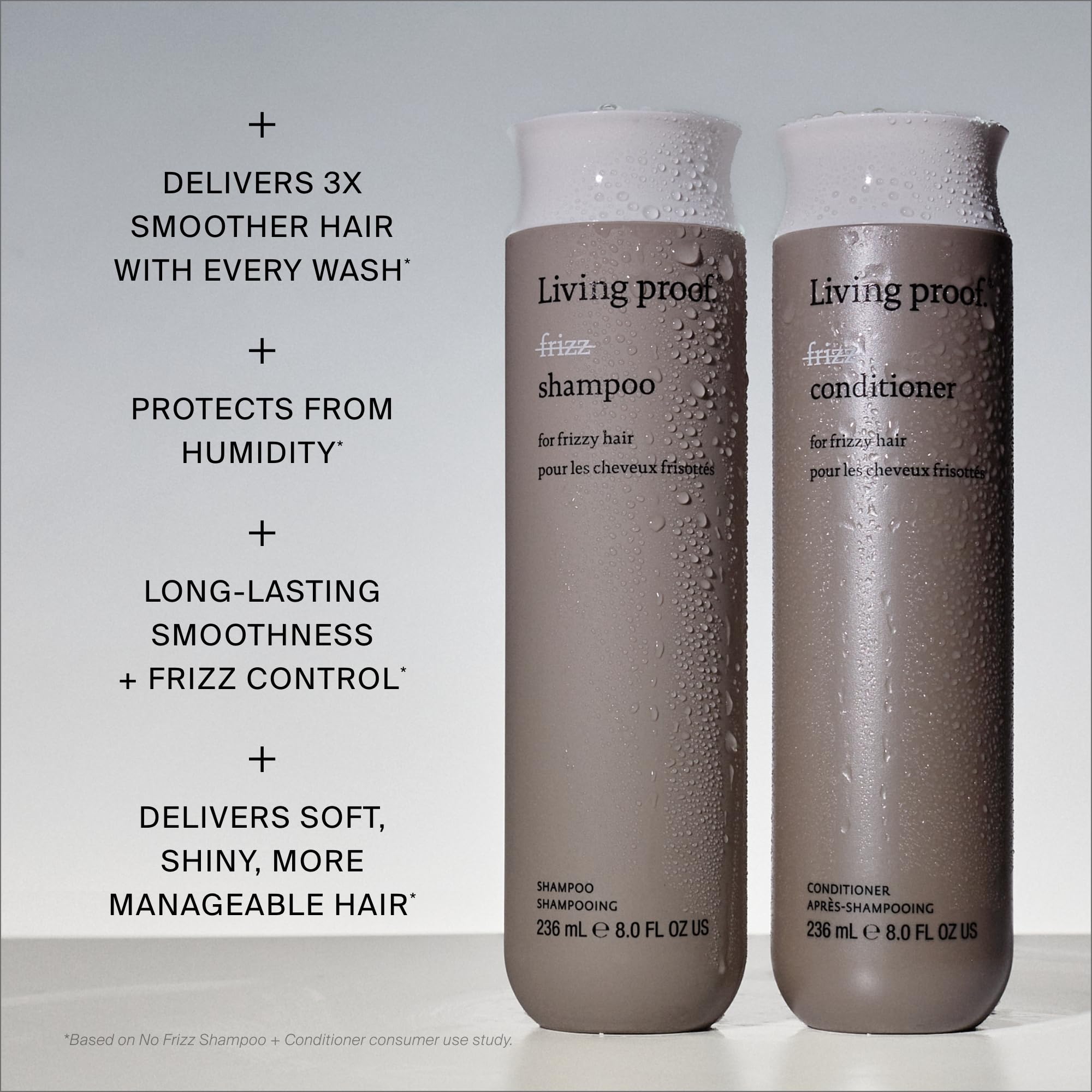 Living Proof No Frizz Conditioner 710ml – Après-shampoing lissant anti-frisottis – Sans silicone & hydratant – Pour tous types de cheveux & une douceur longue durée