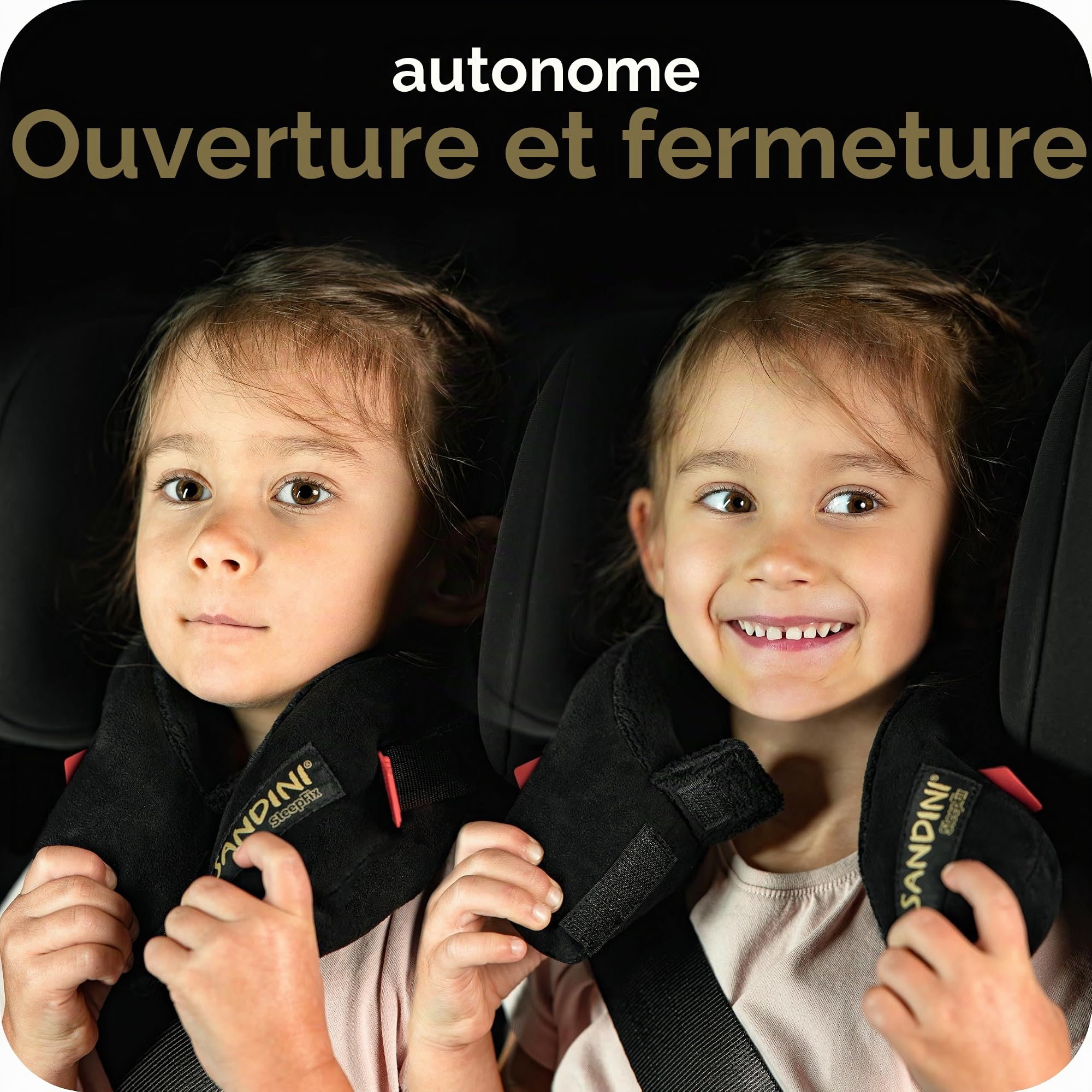 SANDINI SleepFix® Kids Outlast® – Oreiller de Nuque avec Fonction de Soutien – thermorégulateur – Accessoire de siège Enfant pour Voiture/vélo/Voyage – Empêche la tête de basculer Pendant Le Sommeil
