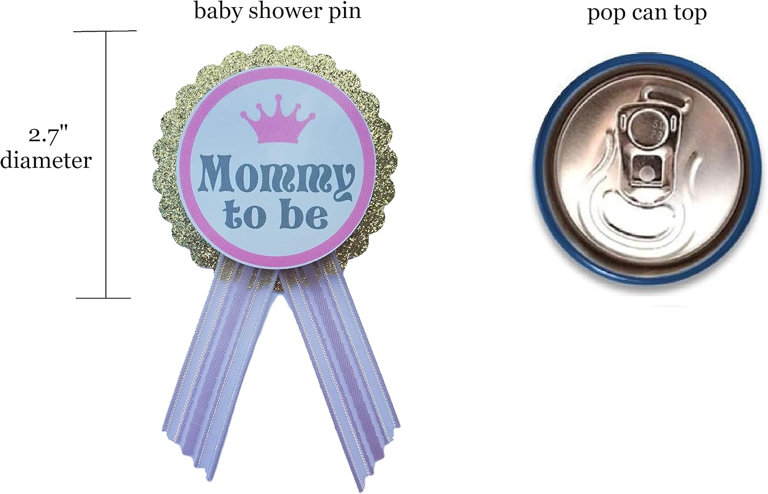 Amy's Bubbling Boutique Daddy to Be Pin Princess Mommy to Be Baby Shower dad to wear at Baby Shower, Pink & Gold, It's a Girl, Baby Sprinkle