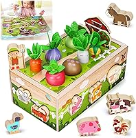 MuMua Montessori Wooden Farm Sensory Toys for 1 Year Olds - Safe 1st Birthday Gift, Fine Motor Skills Toddler Learning Toy