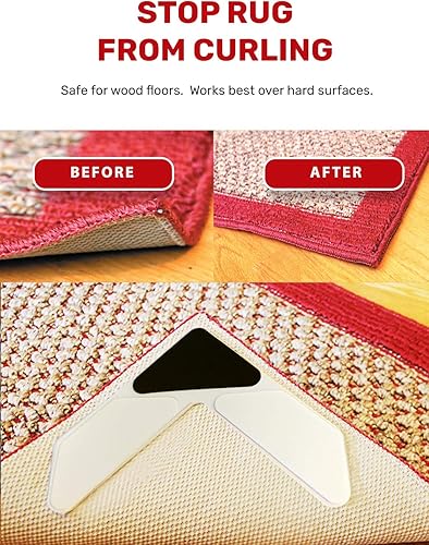 Miniatura 3 de Antideslizante para alfombras (con esquinas nevercurl) Al instante aplasta las esquinas y evita el deslizamiento Usos renovable gel pegajoso.