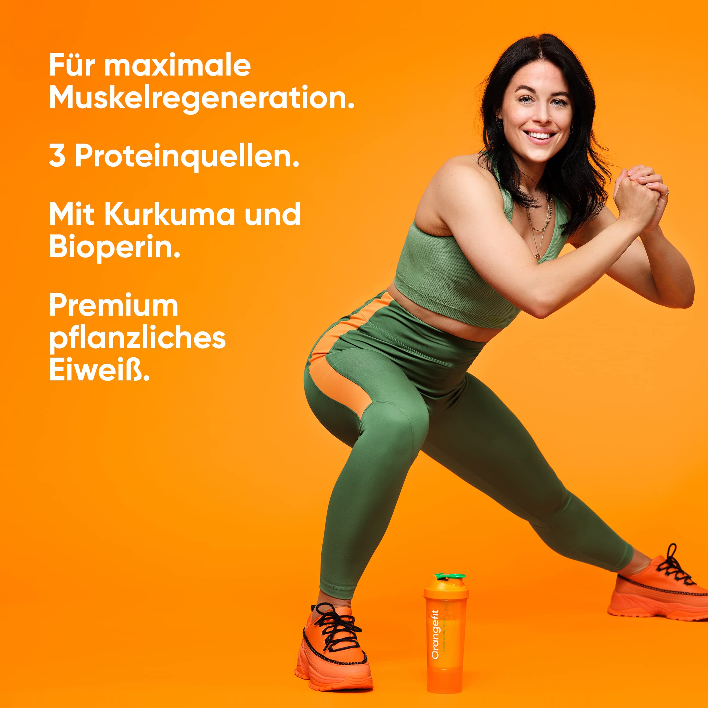 Orangefit Blend Mélange Poudre Proteine Vegan - Chocolat - 750g (25 shakes) - 3 Proteines Vegetales - Non Sucre - Avec BCAA et Curcuma