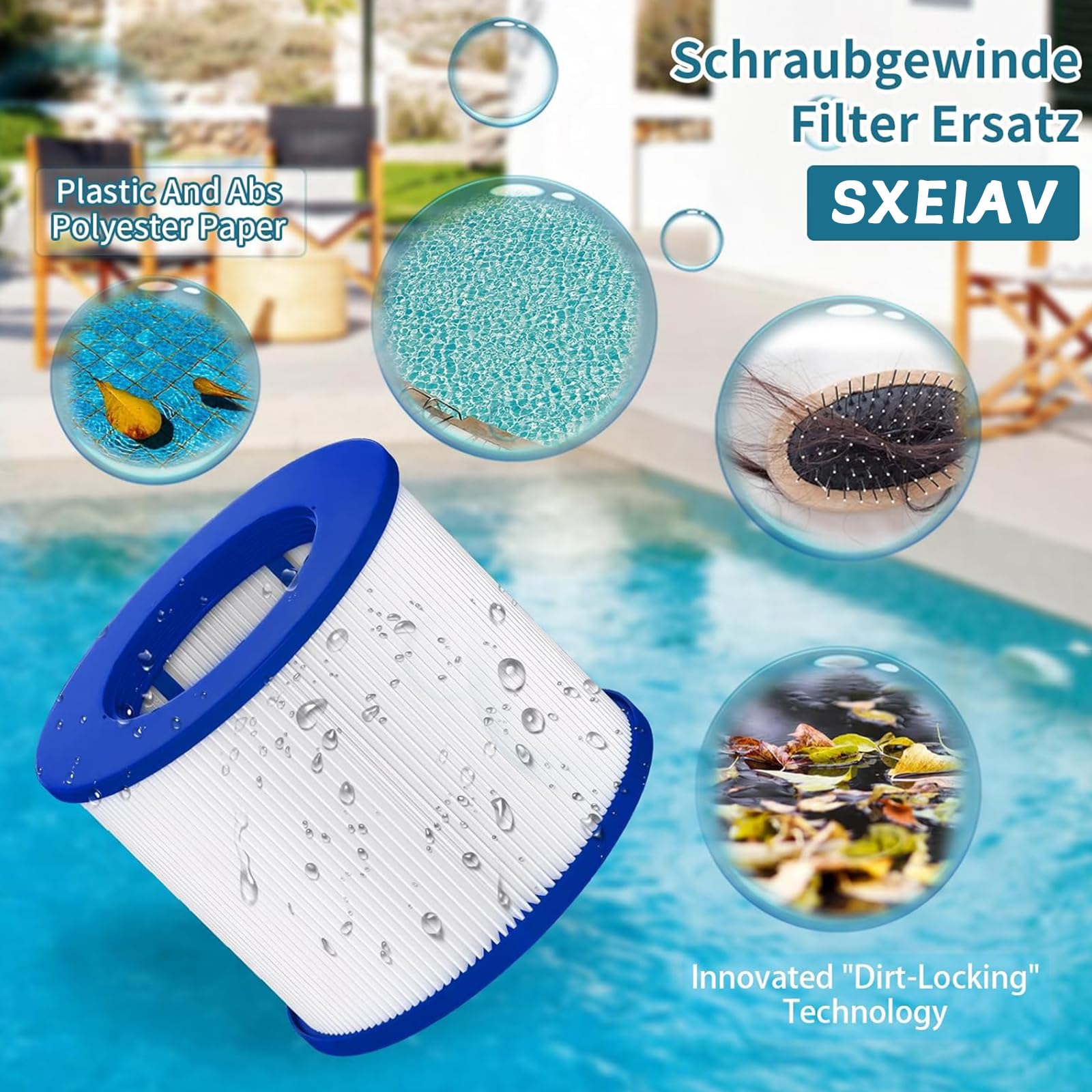 Cartouches filtrantes filetées de rechange pour jacuzz