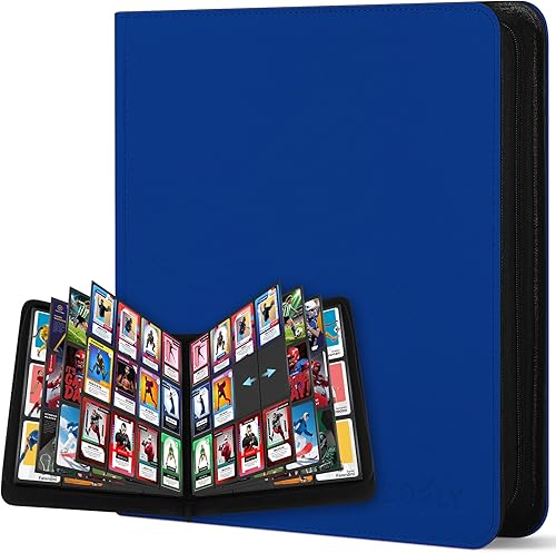 Miniatura 9 de Carpeta de tarjetas coleccionables Zofly con 9 bolsillos, álbum de colección de tarjetas con cremallera, resistente soporte para 540 tarjetas de