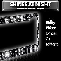 Vista 3 de ZONETECH Marco de Cubierta para Placa de Matrícula con Diamantes de Imitación Brillantes - Negro Clásico Brillante con Cristales de Diamantes