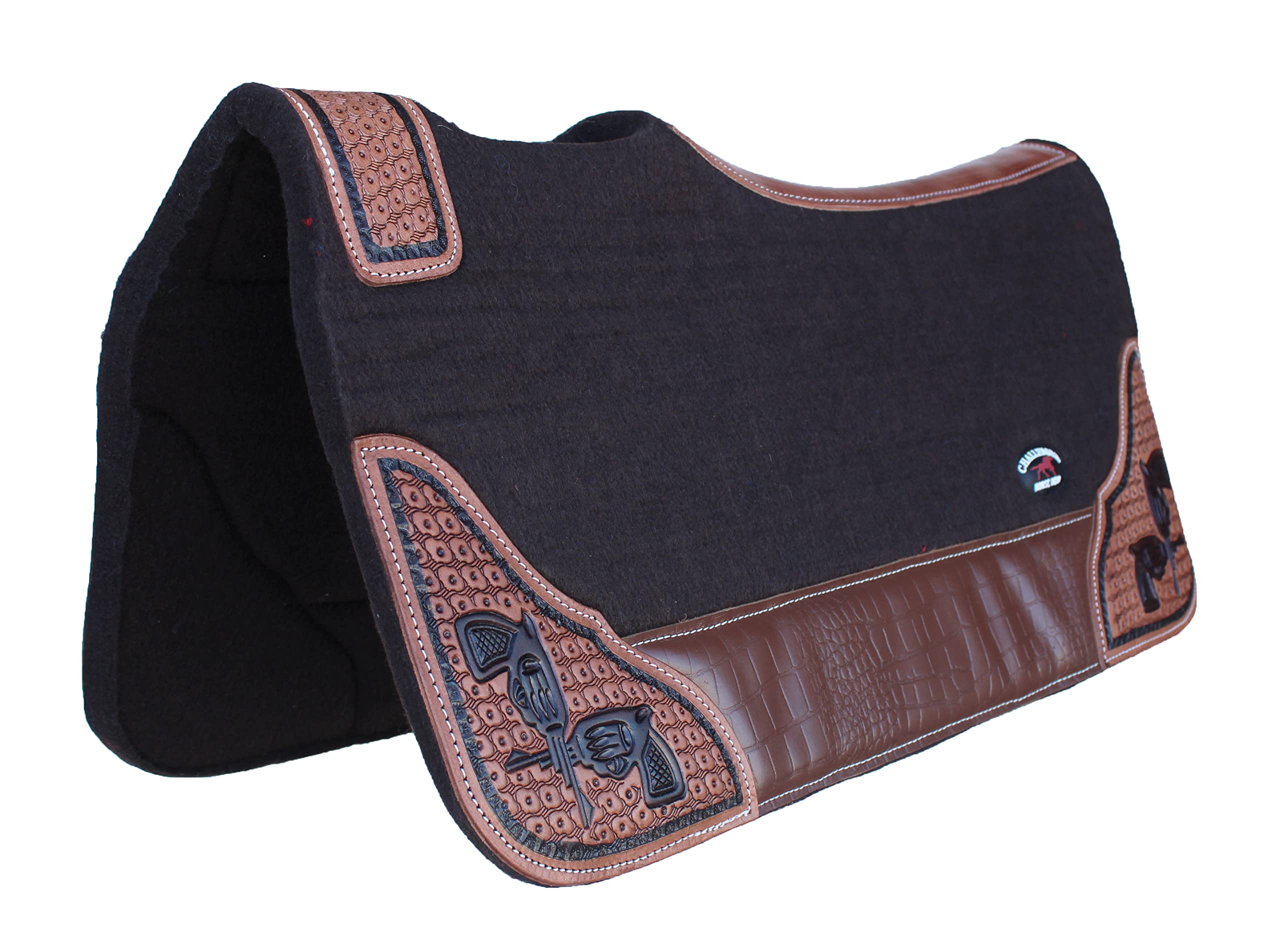 CHALLENGER Horse 39208BR - Sottosella terapeutico in feltro di lana, 81 x 76 cm, colore: Marrone