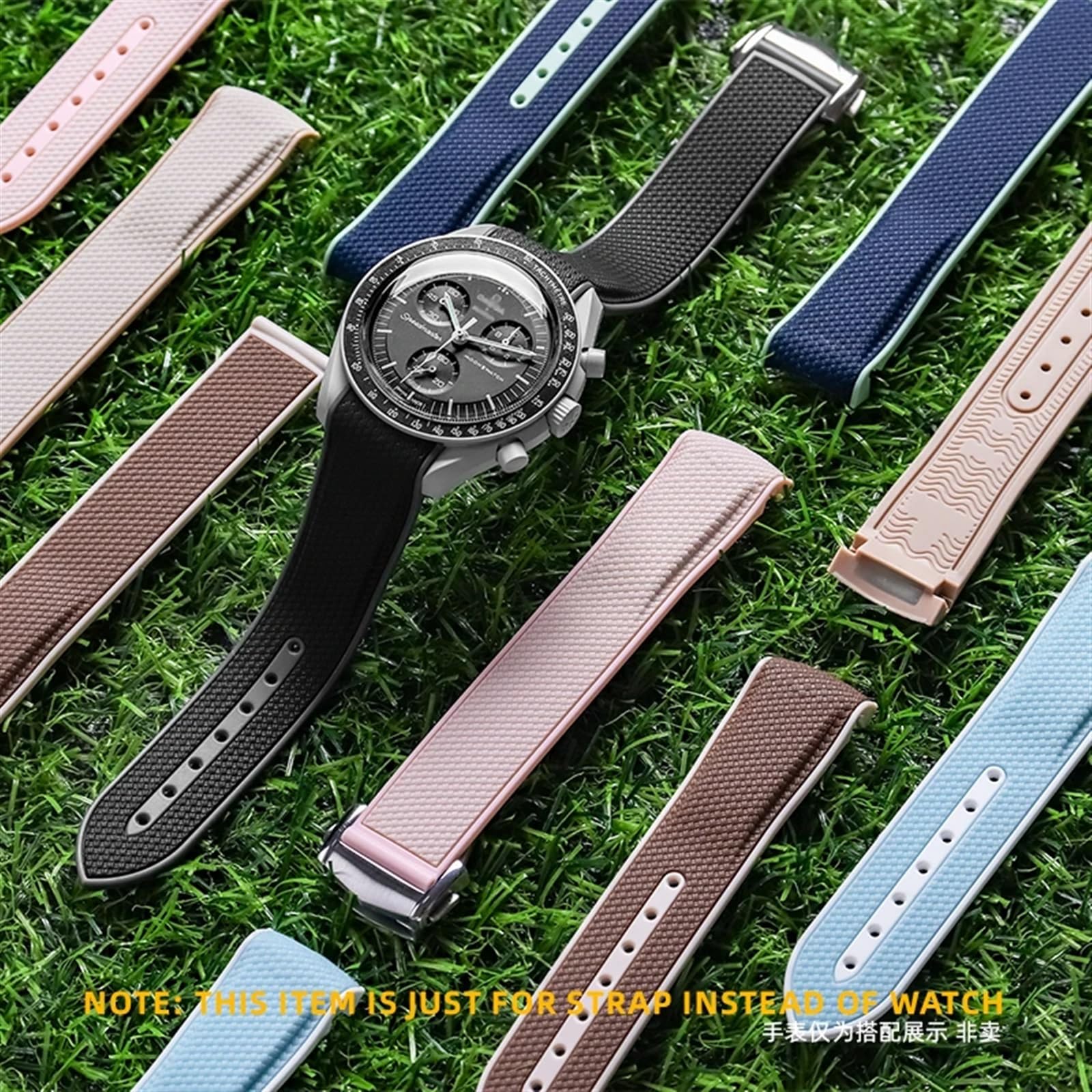 JDIME Silicone 20 mm adapté pour bracelet Omega Swatch MoonSwatch interface incurvée bracelet de montre en caoutchouc silicone Seamaster 300 pour Omega X Swatch Joint Sports célestes
