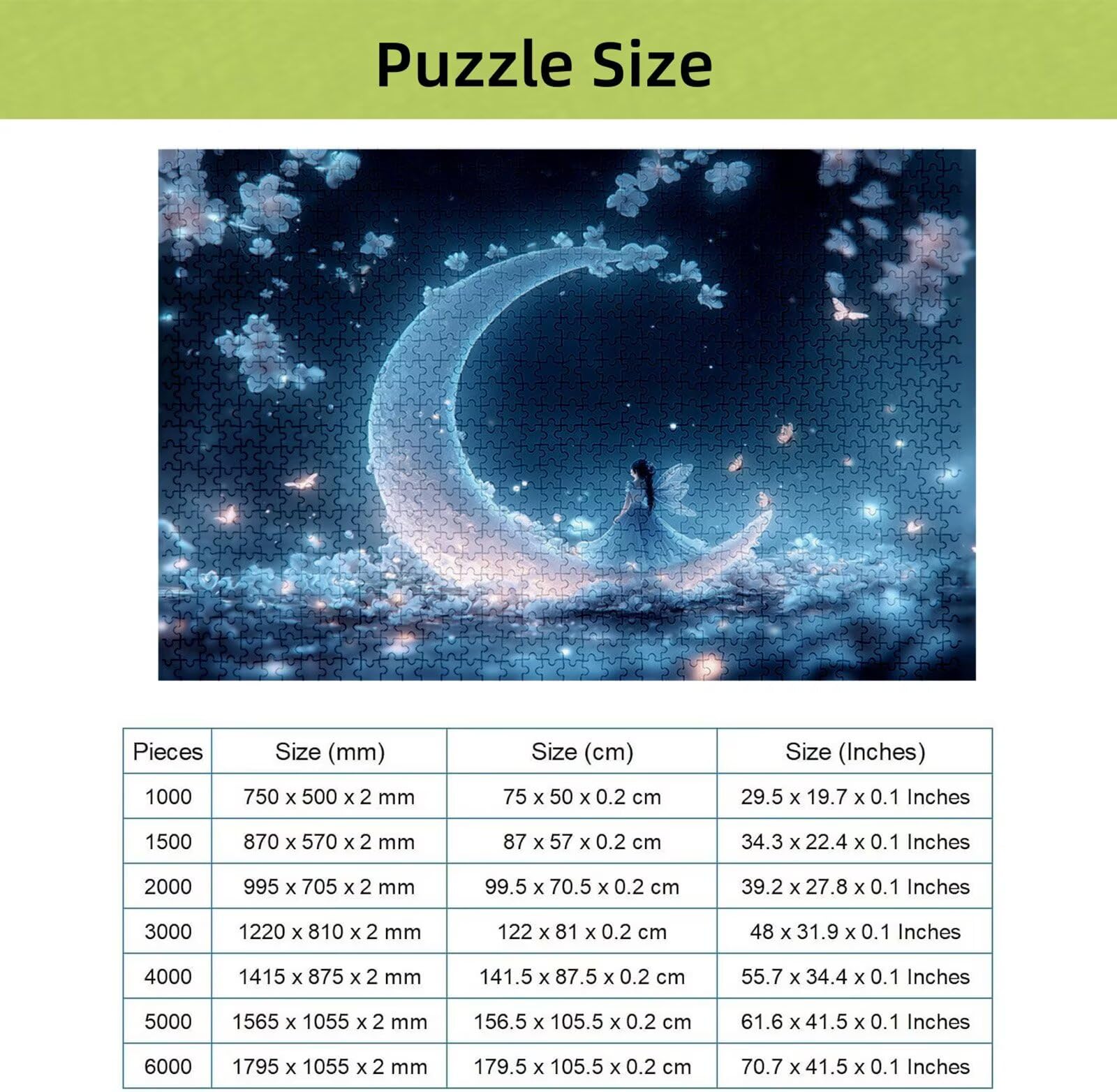 Puzzle 4000 sztuk dla dorosłych, puzzle księżyca 4000 sztuk sztuki dla dorosłych i młodzieży, rozmiar: 141 x 87 cm, Wymagające drewniane puzzle kwiatowe, puzzle na prezent dla kobiet i mężczyzn