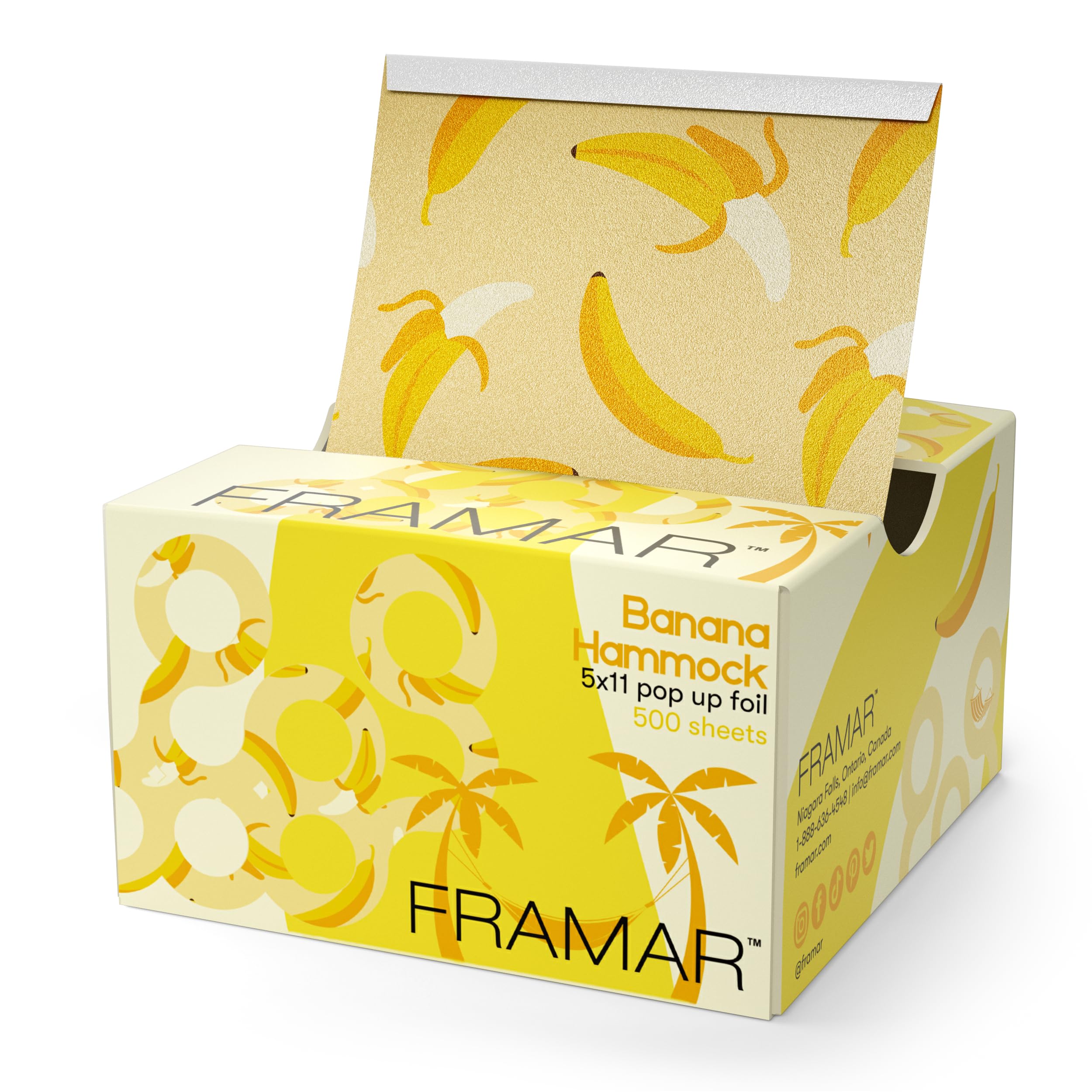 Framar Banana Hair Foils For Highlighting - Pop Up Hair Foil, Highlight Foils For Hair, Aluminum Foil Sheets, Salon Foils For Hair Stylist, Hair Dye Supplies, Non Slip 500 Pop Up Foil Sheets