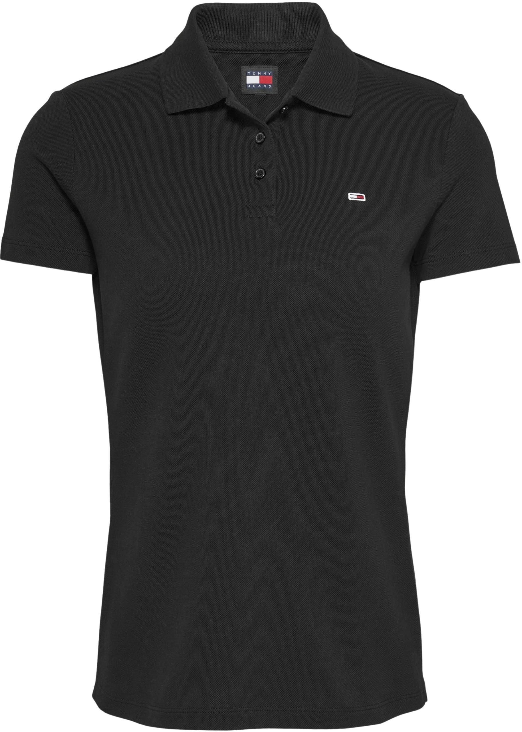 Tommy Jeans Damen Poloshirt Kurzarm Slim Essential Stretch