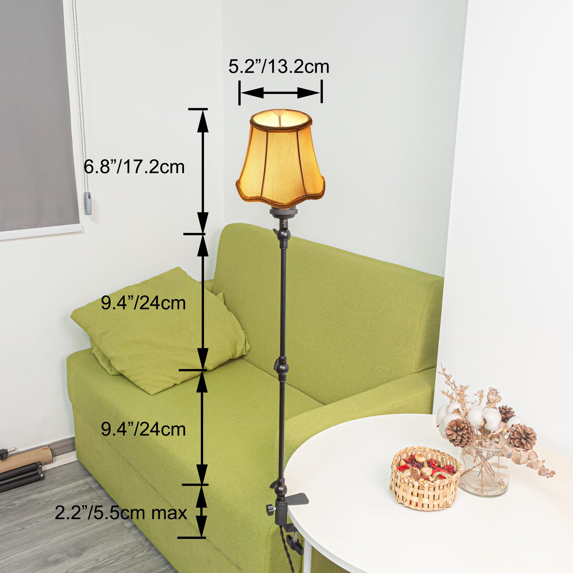 Klemmleuchte mit Fernsteuerung,1 Packung Leselampe mit 2,5 m Kabel, Dimmbar Nachttischlampe,Augenpflege Schreibtischlampe für Büro Heimgebrauch, E27 Lampenhalterung - DZ0329/804