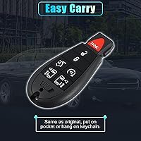 Vista 9 de X AUTOHAUX Funda de repuesto para llavero de 7 botones sin llave para Dodge Grand Caravan para Chrysler Town and Country con hoja sin chip