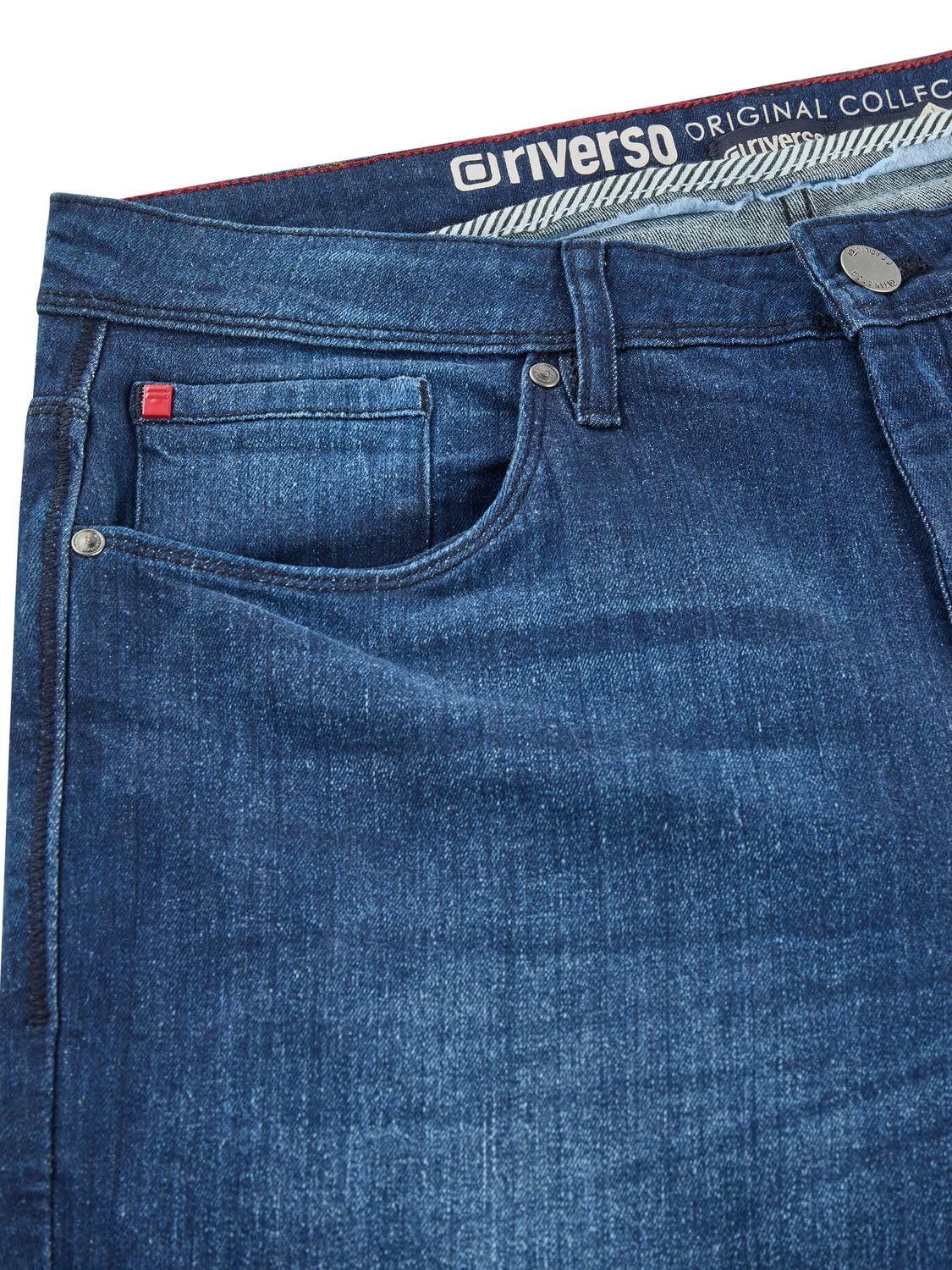 riverso Jeans Herren Stretch lang Straight Fit RIVChris Jeanshose Hose | Schwarz Blau Grau 29 30 31 32 33 34 36 38 40