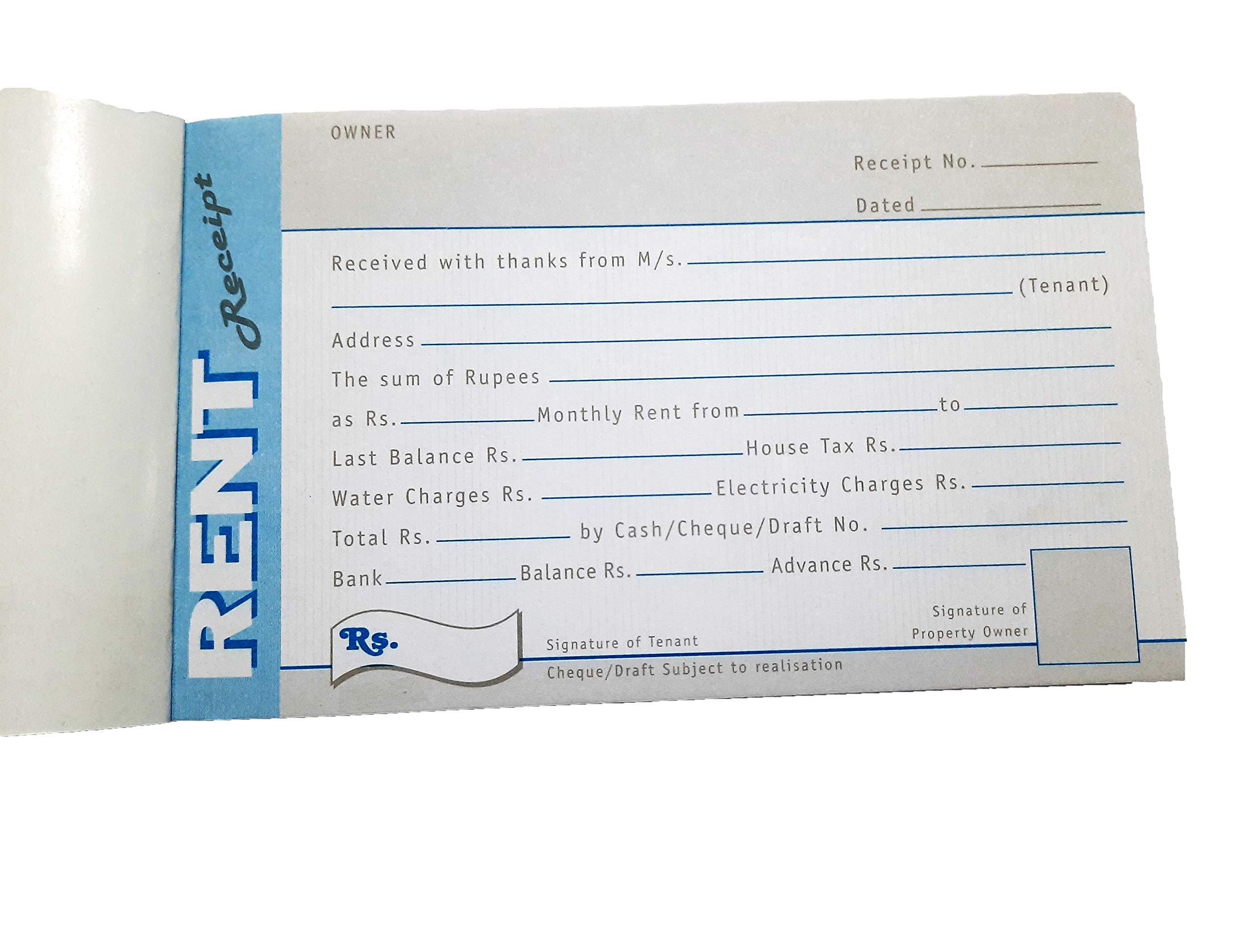 LRS Rent Receipt Book - Duplicate - 50 Sets(50 Printed + 50 Plain) (Pack of 3)