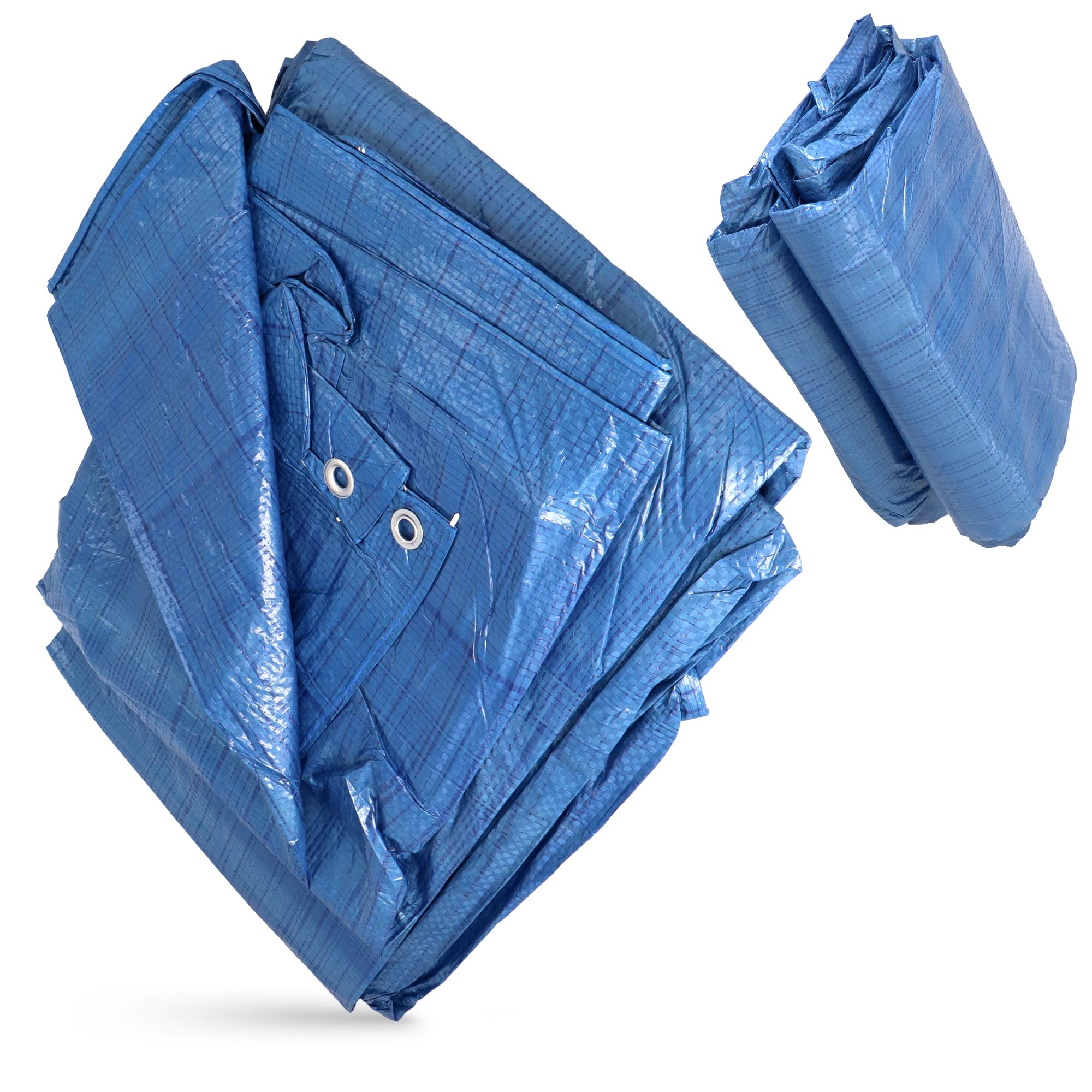 Lona Impermeable Exterior 6x10m PVC 50 g/m² Toldo de Protección Multiusos para Terrazas Muebles Jardín Piscina Coche Tarpaulina Industrial con Ojales Resistente al Agua