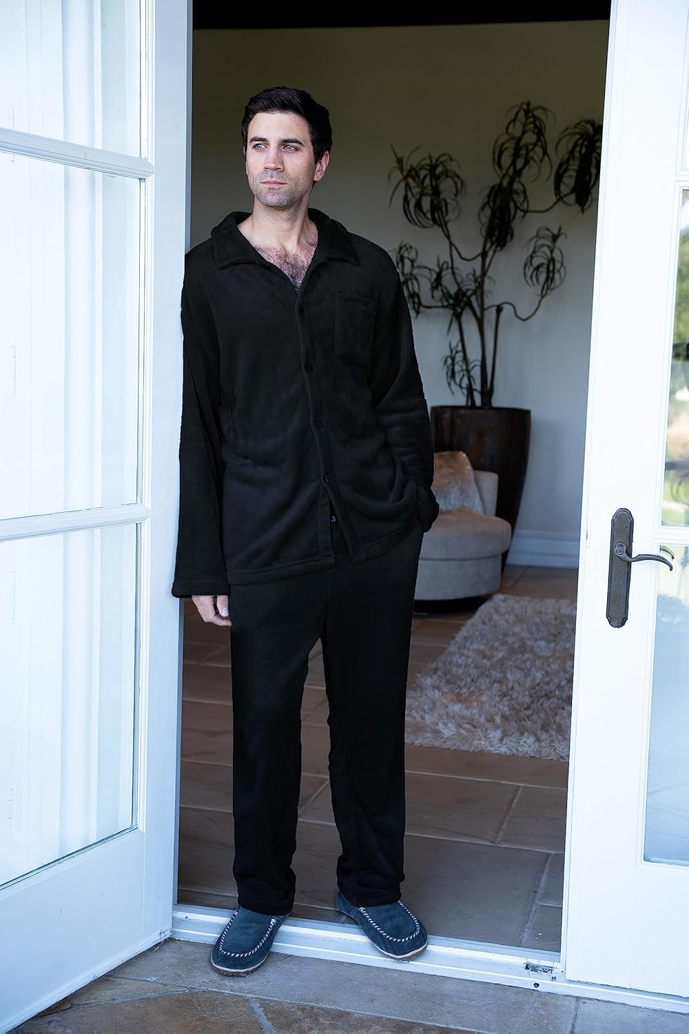 Gioberti Men 2pc Super Soft Plush Pajama Set