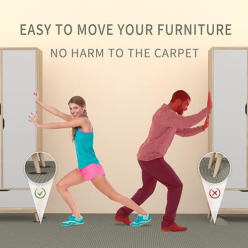 Miniatura 5 de Deslizadores de muebles  8 unidades de 9 12 pulgadas de color marrón para alfombras, almohadillas de muebles, suelos de madera dura, deslizadores de