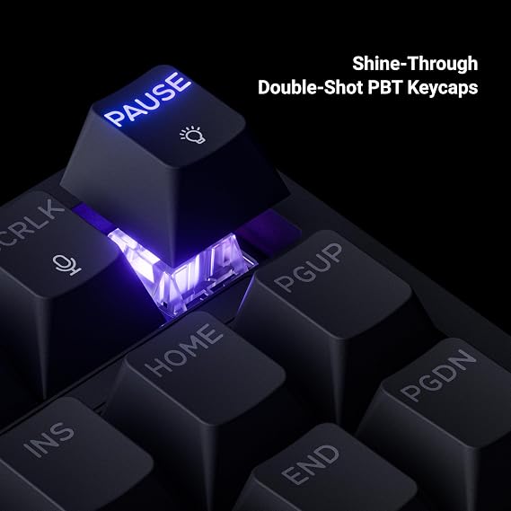 Keychron KJ4 Wireless Mechanical Keyboard - 80% Layout(87 Keys) Red Switch, QMK RGB Backlit, 2.4G/Bluetooth/USB-C, Double-Shot Cherry PBT Keycaps, 3750mAh Battery, Mac/Win/Linux Compatible - Black