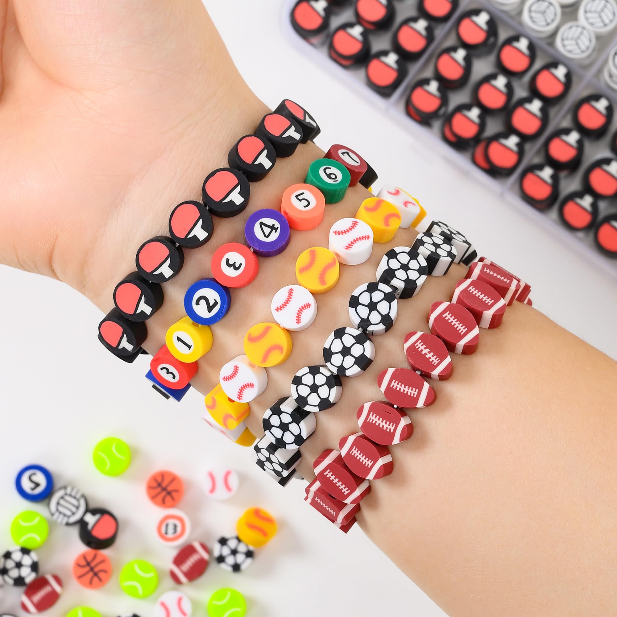 600 perline in argilla polimerica per la creazione di braccialetti dell'amicizia, simpatiche e divertenti, perline per braccialetti fai da te, artigianato, regali di compleanno, giocattoli per bambini