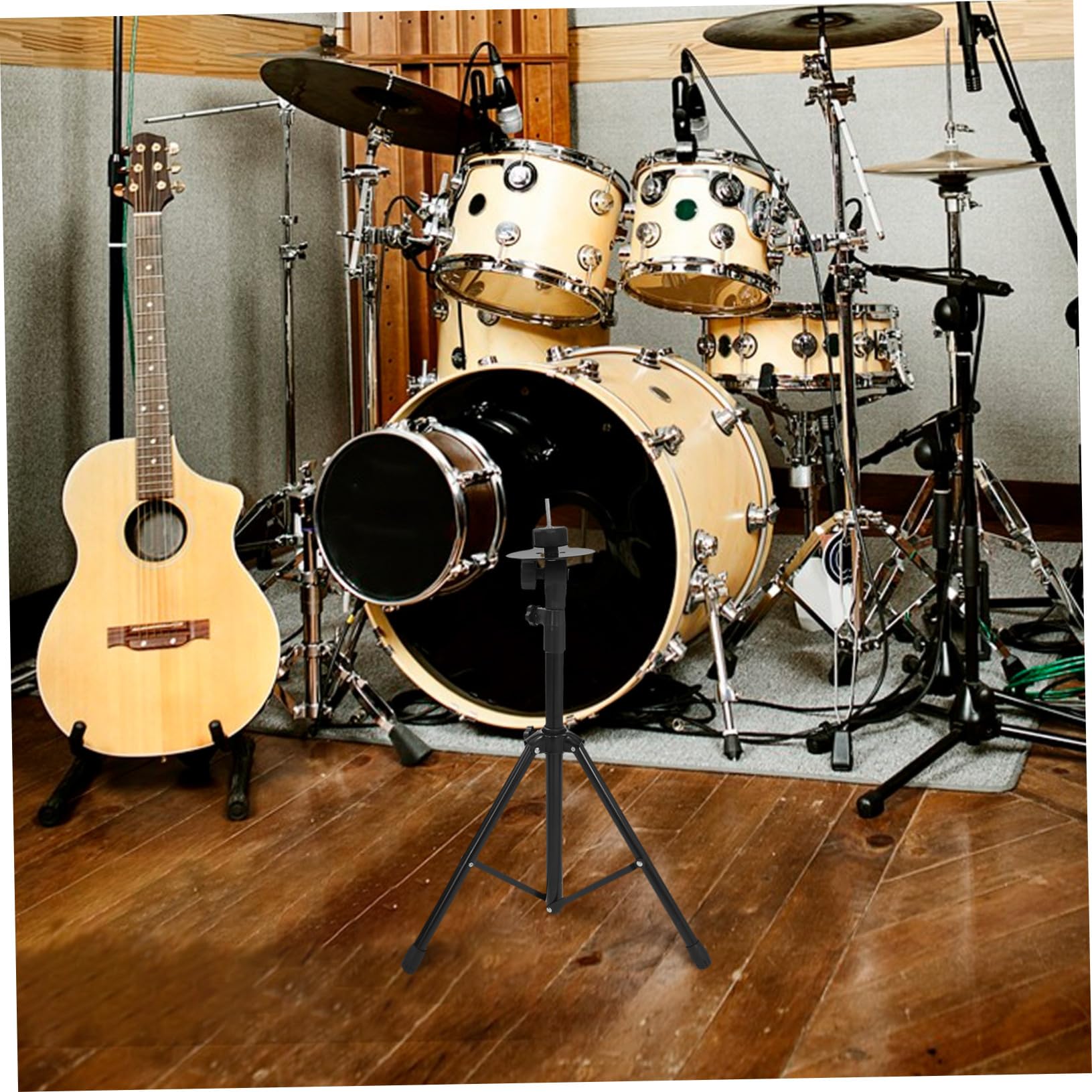 minkissy Cymbal Holder Stand z Regulacją Podwójnie Wzmocniony Metalowy Statyw Do Perkusji i Padów Ćwiczebnych i Przenośny dla Domu i Praktyki