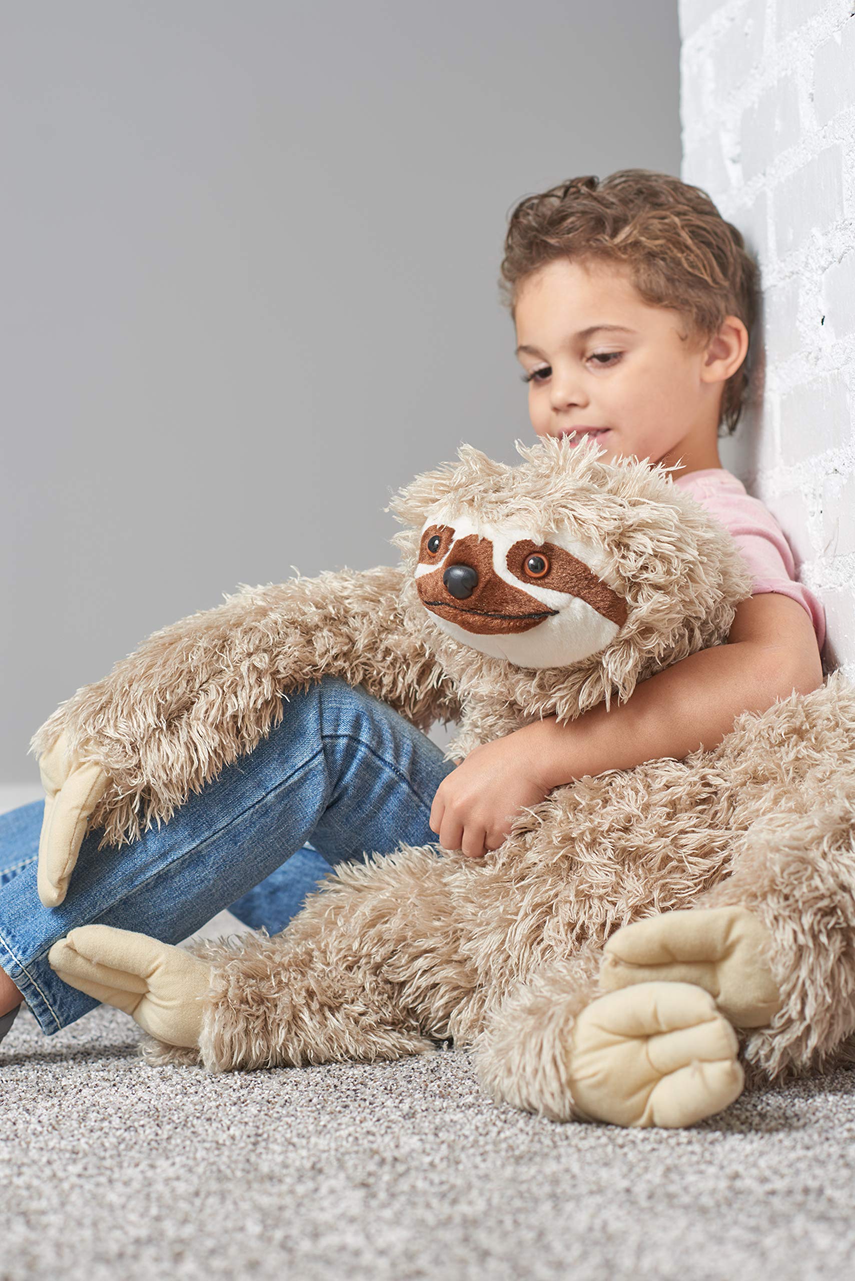 Wild Republic 15888 17379 Erezoso Con Tres Dedos Peluches Jumbo pluszowy leniwiec, duża przytulanka, pluszowa zabawka, Cuddlekins, 76 cm, 30"