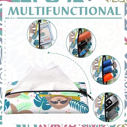 Miniatura 4 de Fabbay 8 piezas de soporte para pañuelos de viaje, reutilizable, bolsa de tela con cremallera cerrada para monederos, bolsa de pañuelos para bolsa,