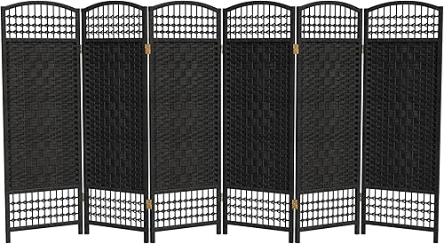 Miniatura 8 de Pantalla plegable de tejido de fibra corta de 4 pies - Blanco - 6 paneles Blanco,Negro -,Beige oscuro,Rojo oscuro,Beige claro,Natural,Mocha oscuro